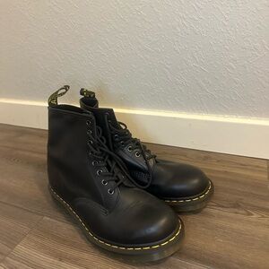 Dr. Martens Black Boots with Yellow Accents
